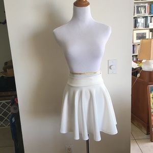 white skater skirt